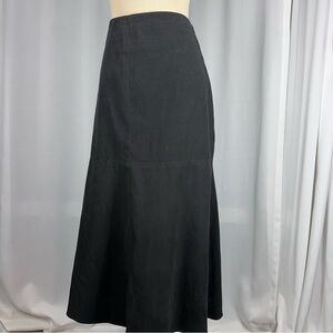 Vtg JM Collection Black Maxi Skirt Sz 12 Microfiber Zip Close Minimal Timeless